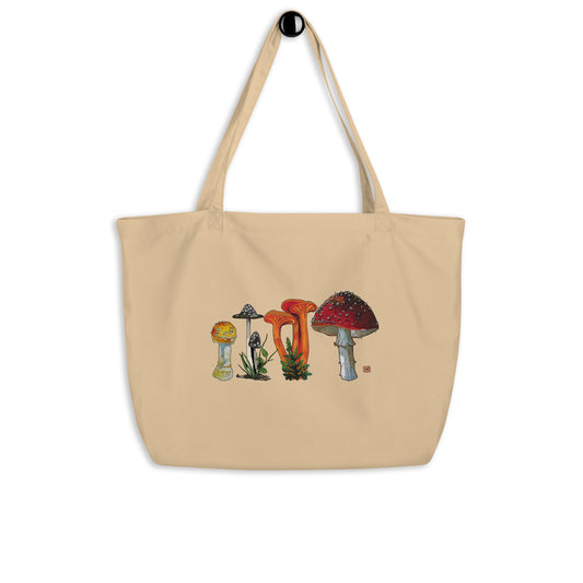 Large Organic Mushrooms Tote Bag